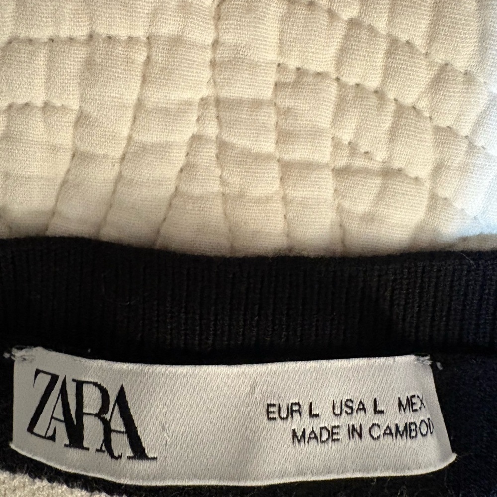 Zara Sweater striped Mini Dress Large - Picture 4 of 9